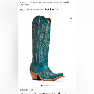Teal Embroidered Western Boot - Brand: